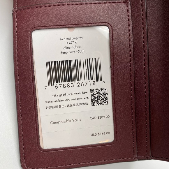Kate Spade Shimmy boxed medium compartment bifold wallet, deep nova, NWT/NIB - Picture 10 of 16